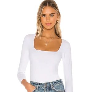 Free People Truth Or Square Bodysuit in White